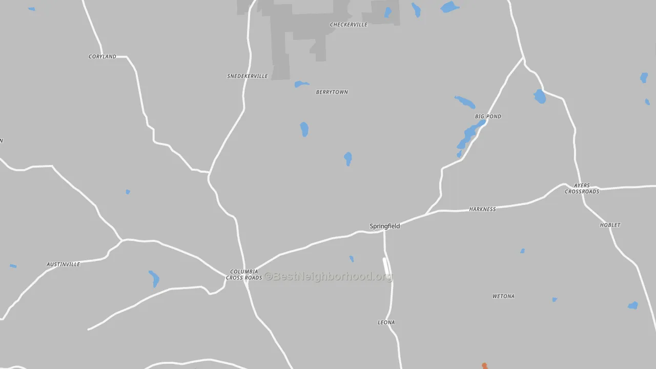 Bike Grade map of 16914, PA