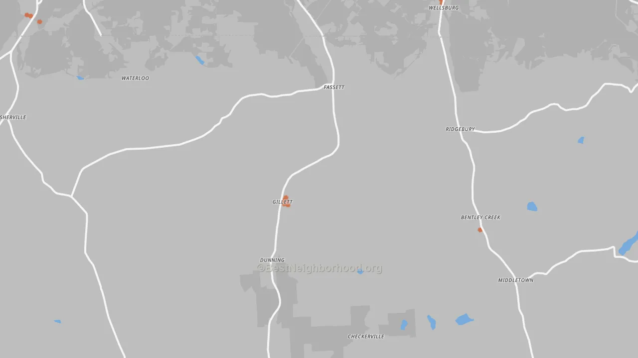 Bike Grade map of 16925, PA