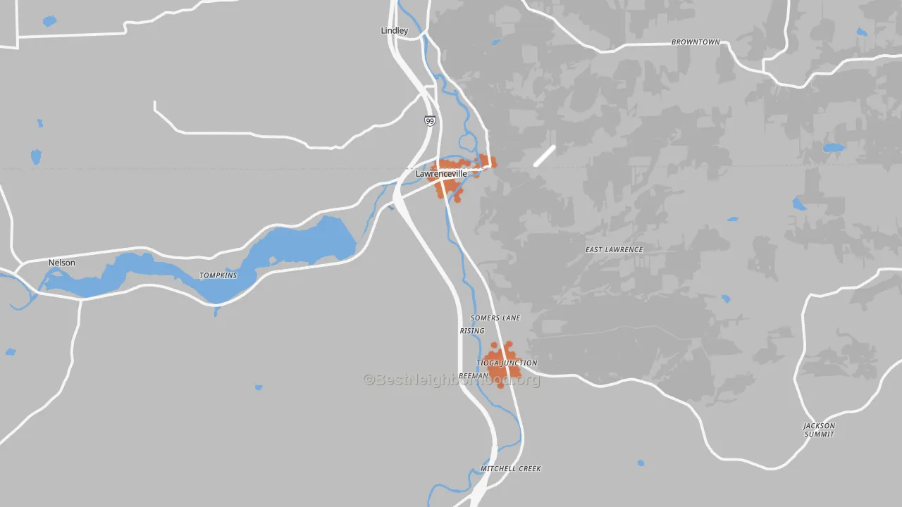 Bike Grade map of 16929, PA
