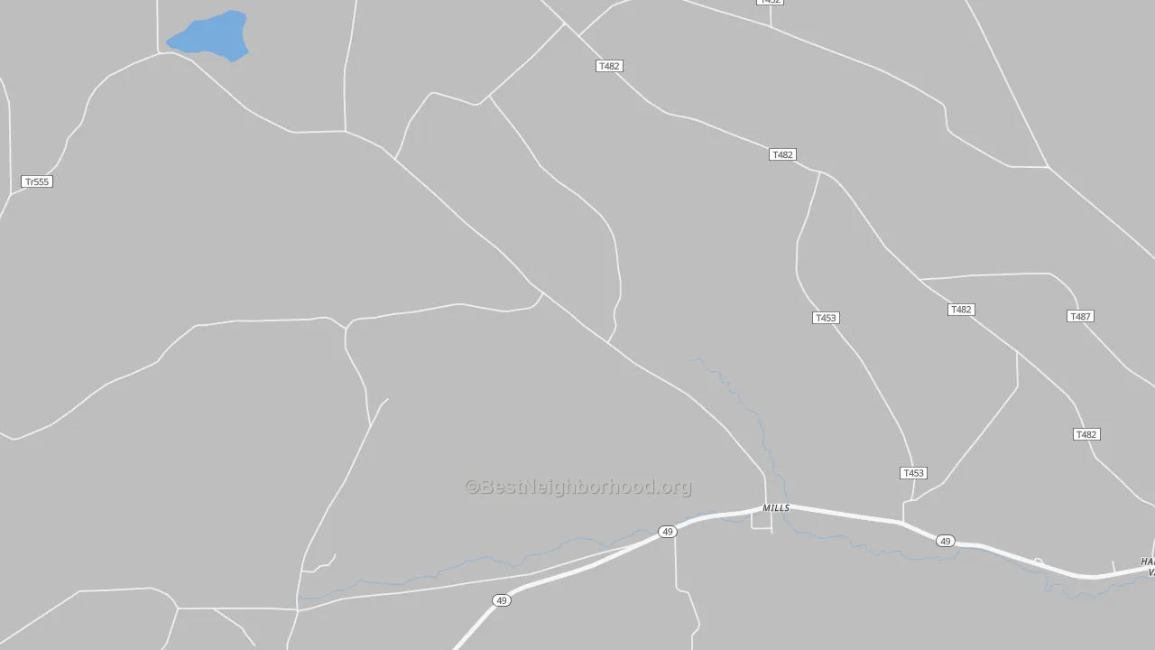 Bike Grade map of 16937, PA