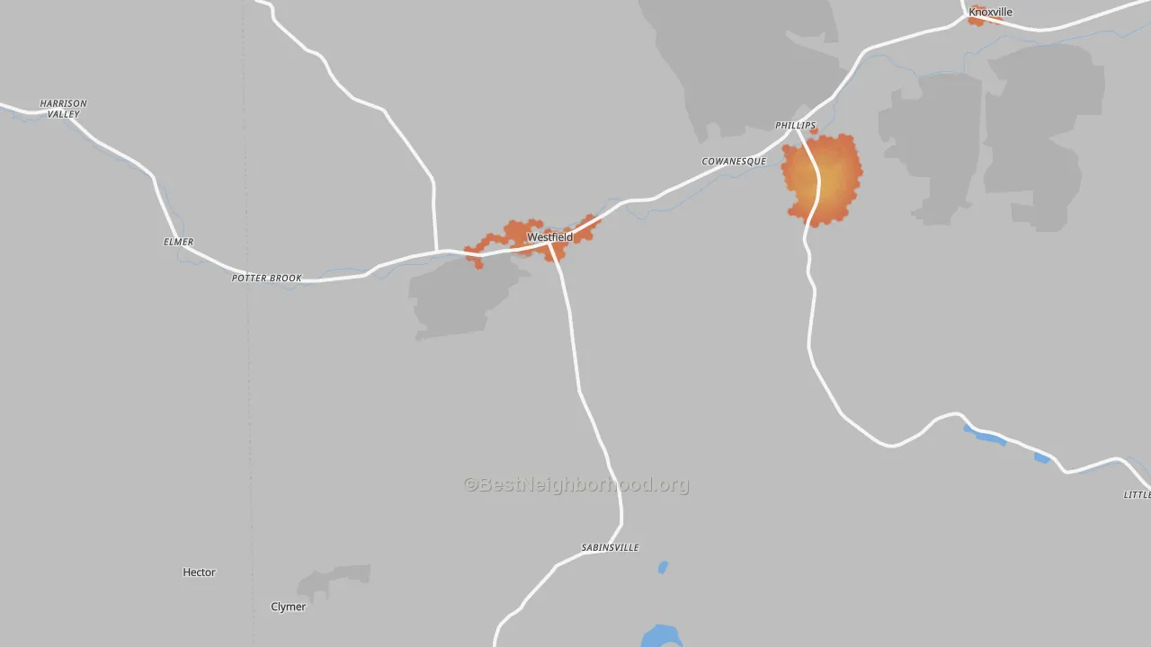 Bike Grade map of 16950, PA
