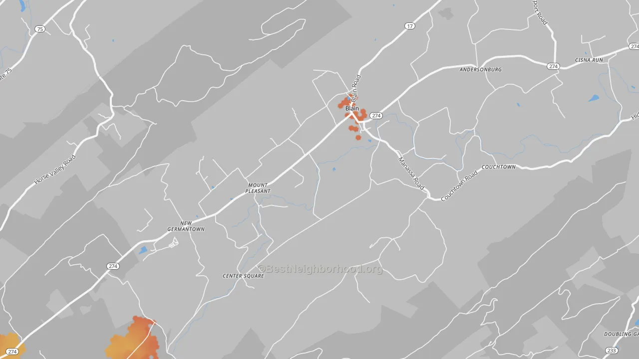 Bike Grade map of 17006, PA