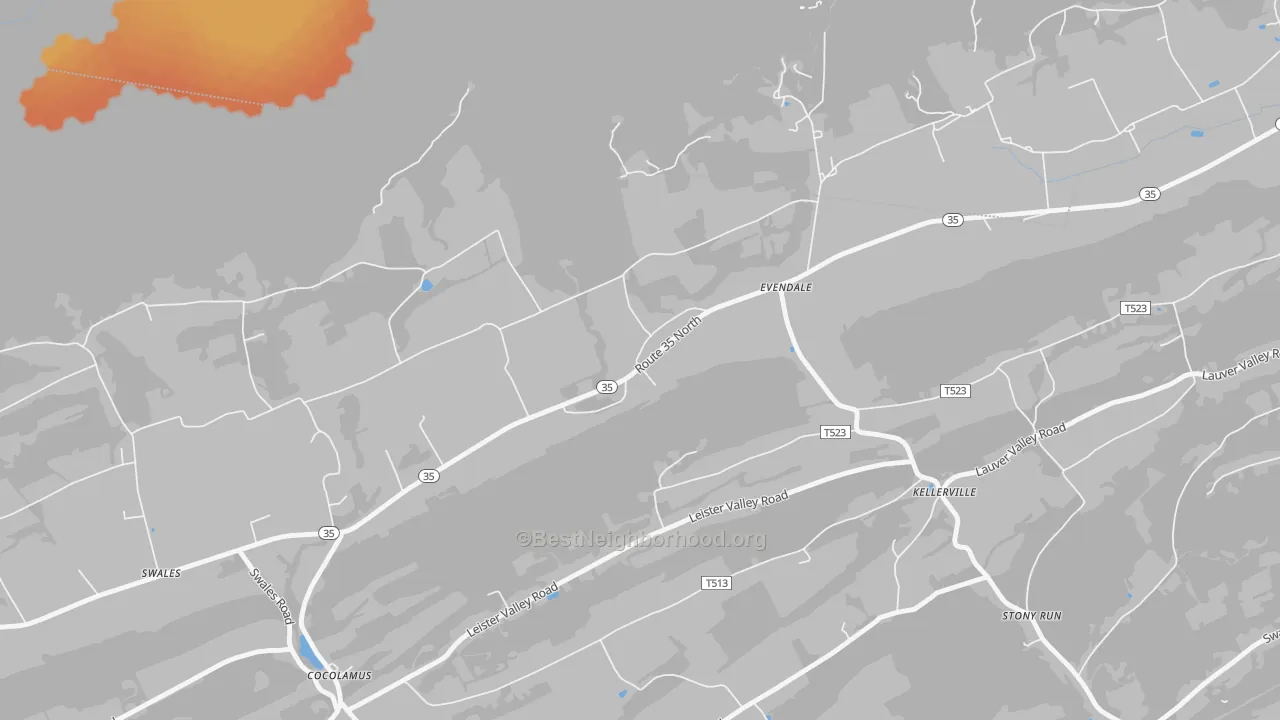 Bike Grade map of 17014, PA