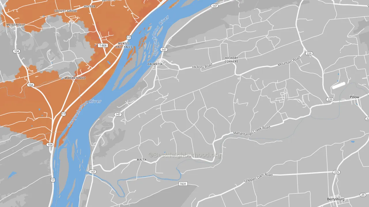 Bike Grade map of 17017, PA