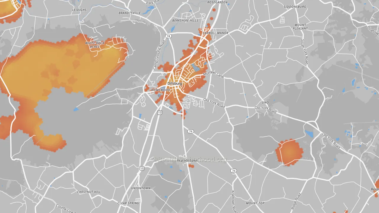 Bike Grade map of 17019, PA