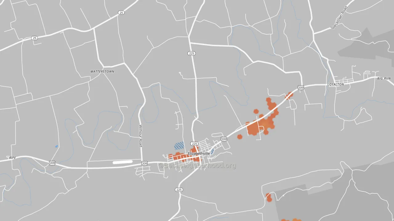 Bike Grade map of 17023, PA