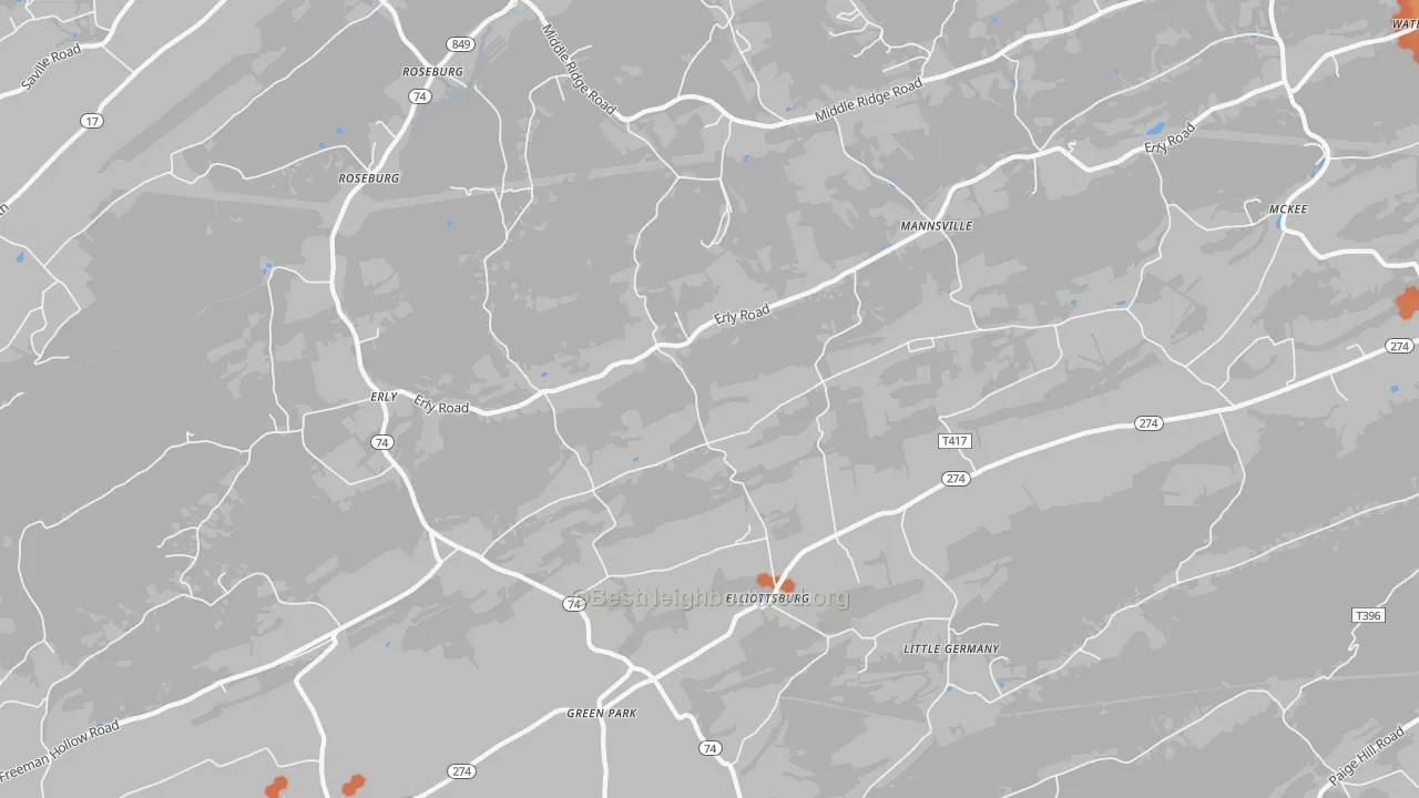 Bike Grade map of 17024, PA