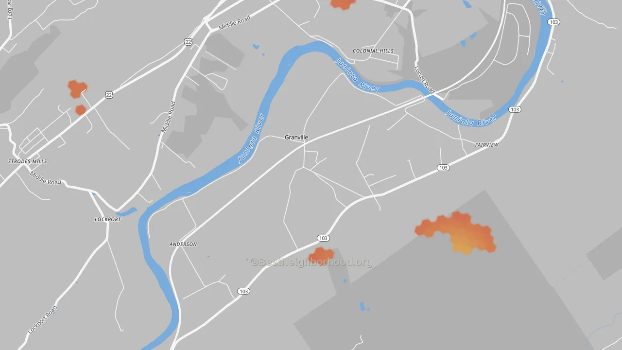 Bike Grade map of 17029, PA