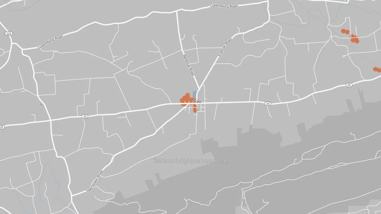 Bike Grade map of 17030, PA