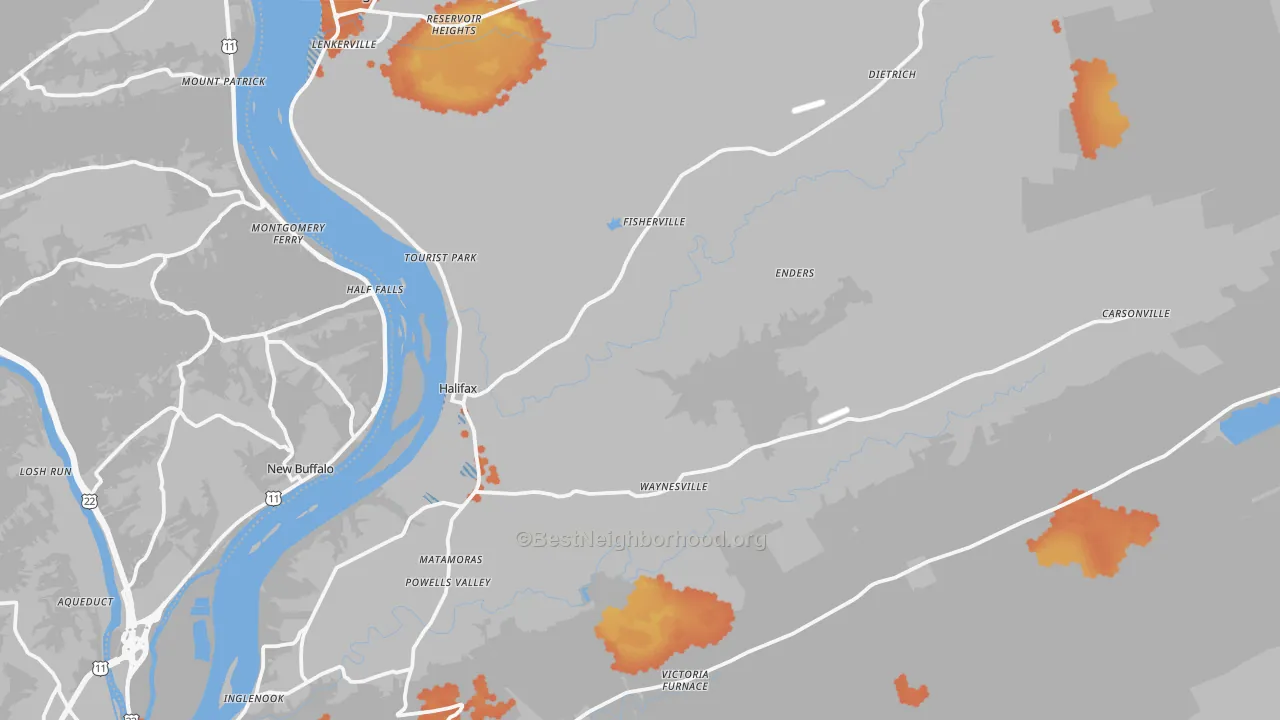 Bike Grade map of 17032, PA