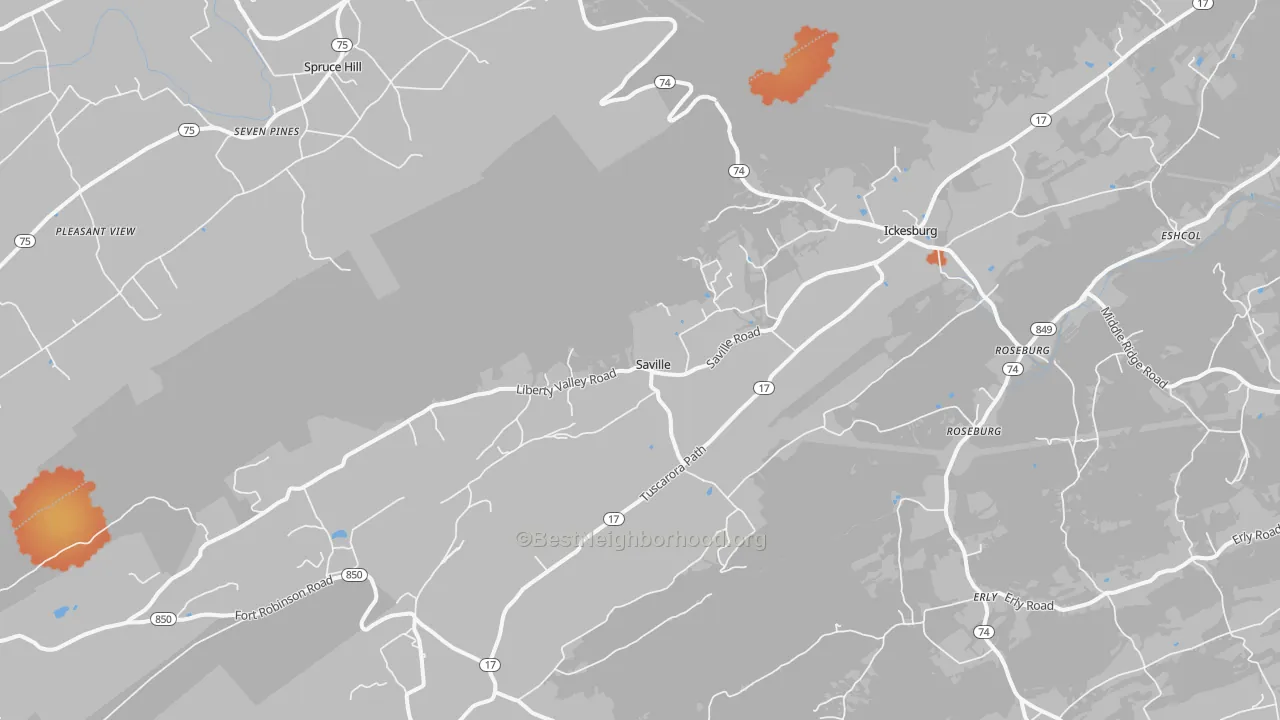 Bike Grade map of 17037, PA