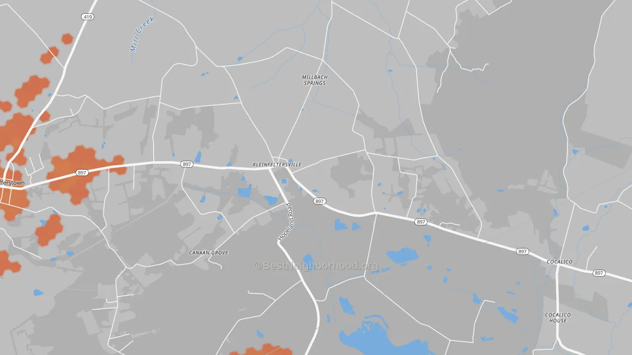 Bike Grade map of 17039, PA