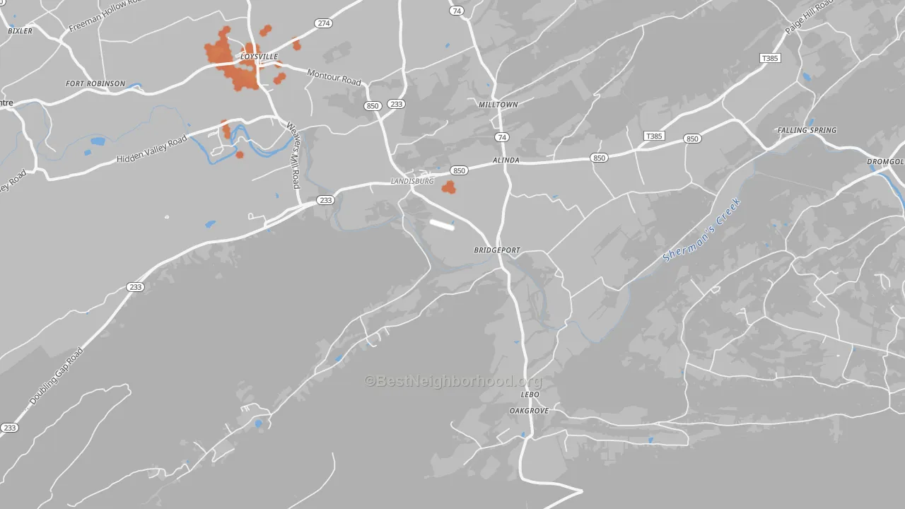Bike Grade map of 17040, PA