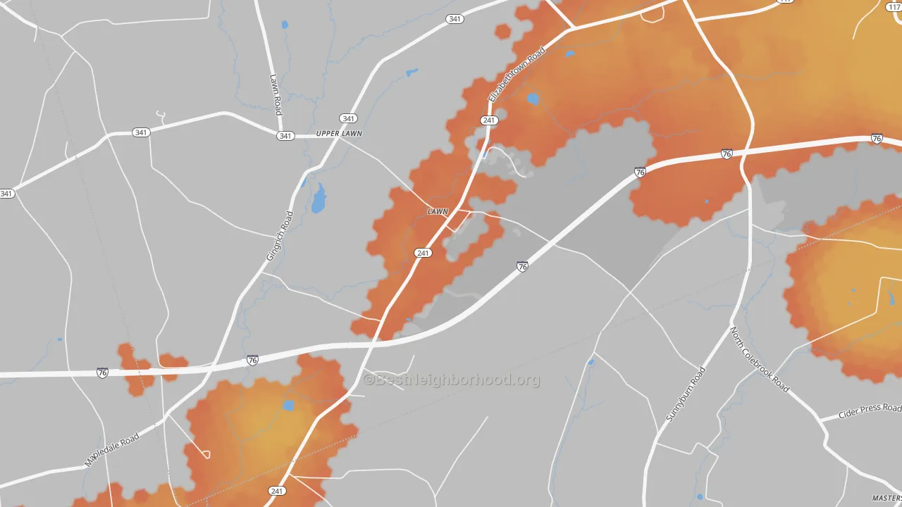 Bike Grade map of 17041, PA