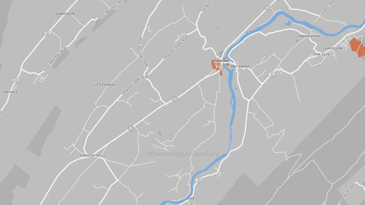 Bike Grade map of 17051, PA