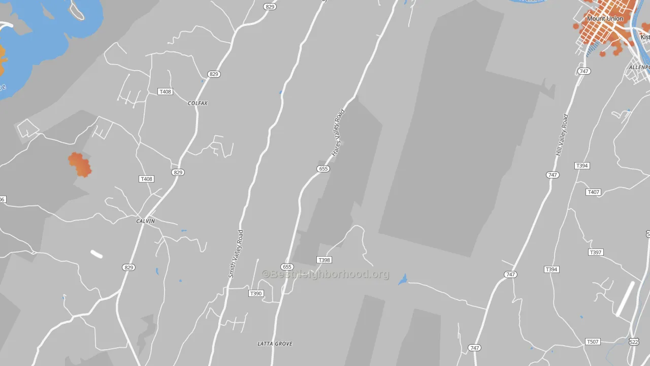 Bike Grade map of 17052, PA