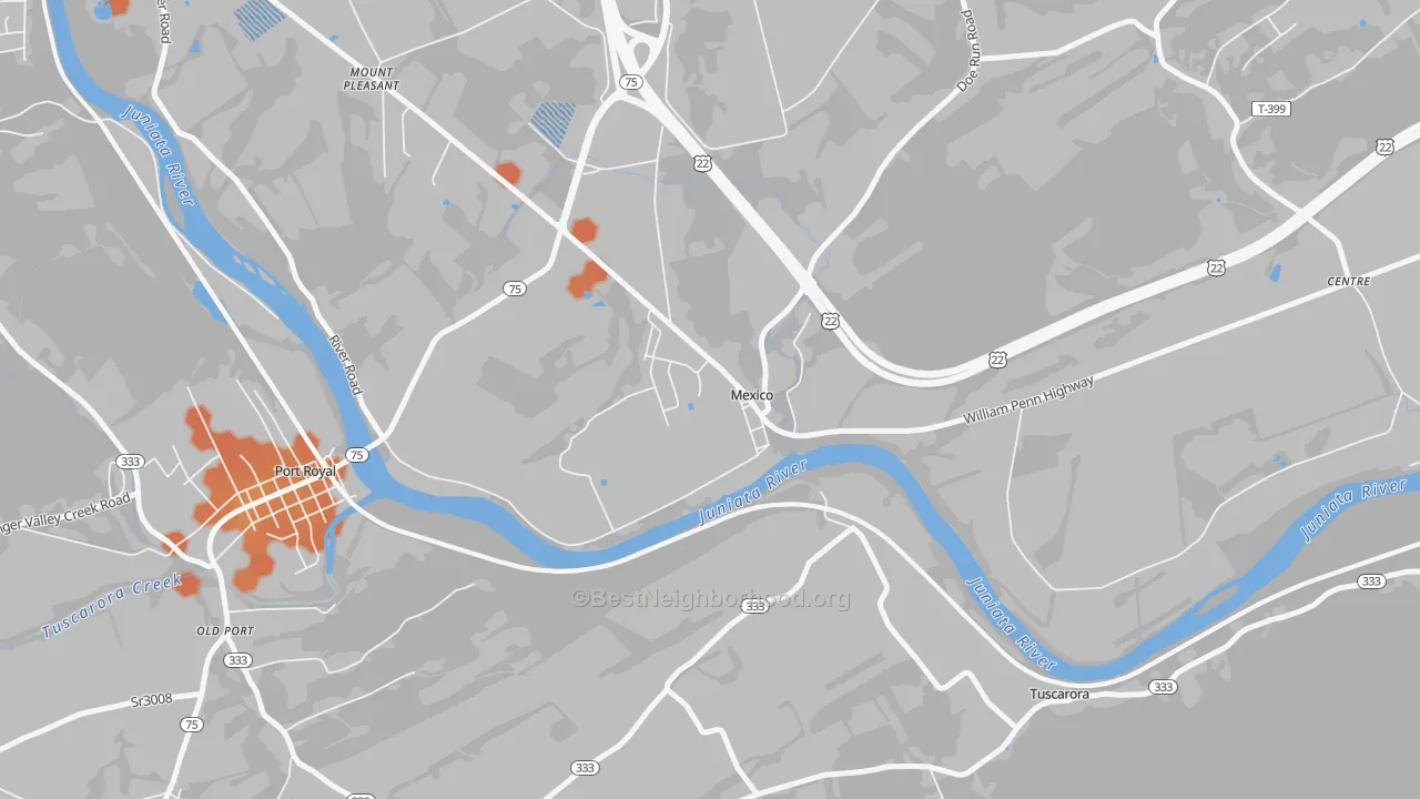 Bike Grade map of 17056, PA