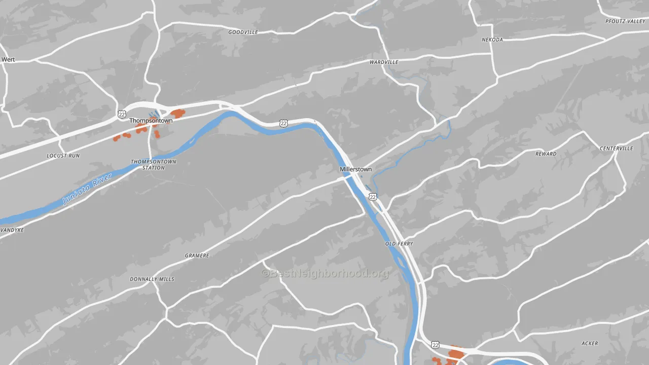 Bike Grade map of 17062, PA