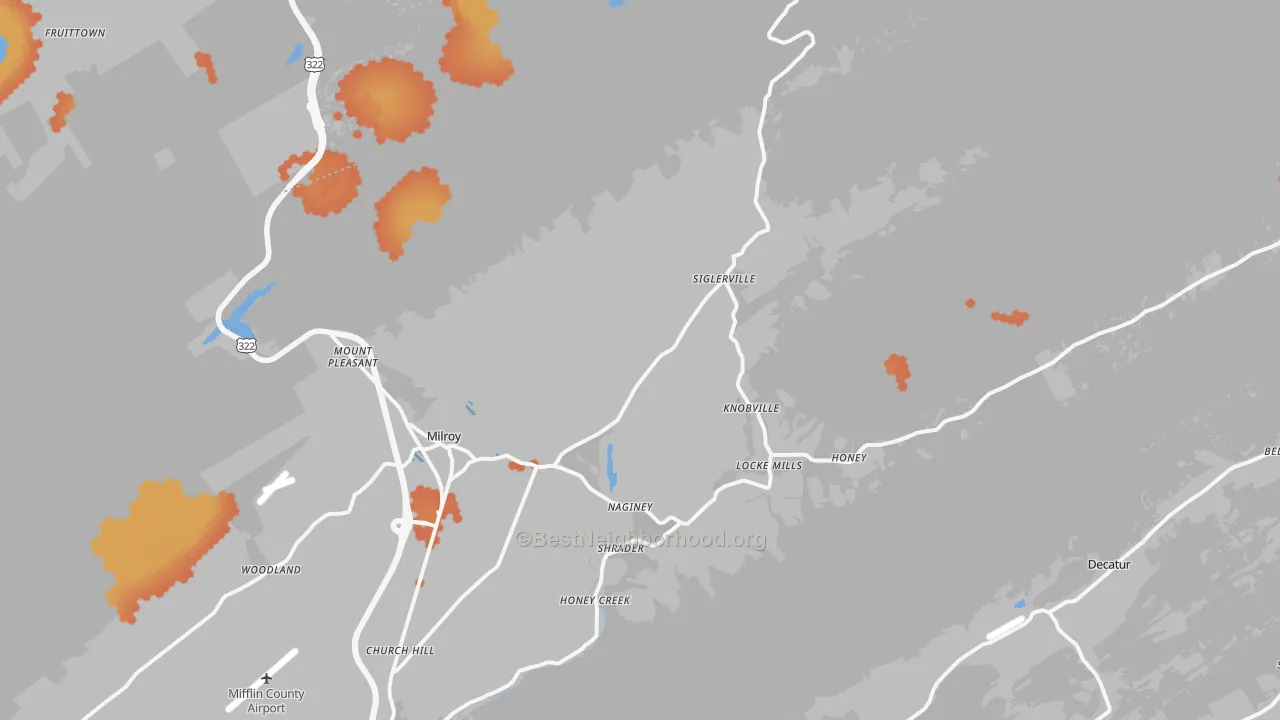 Bike Grade map of 17063, PA