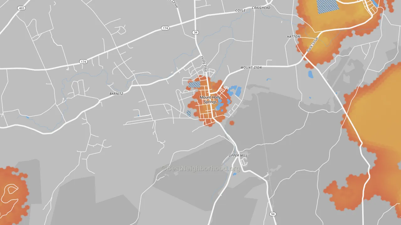 Bike Grade map of 17065, PA