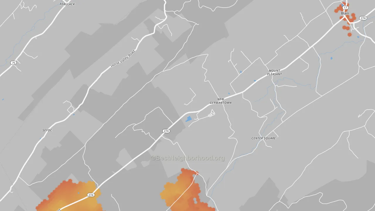 Bike Grade map of 17071, PA