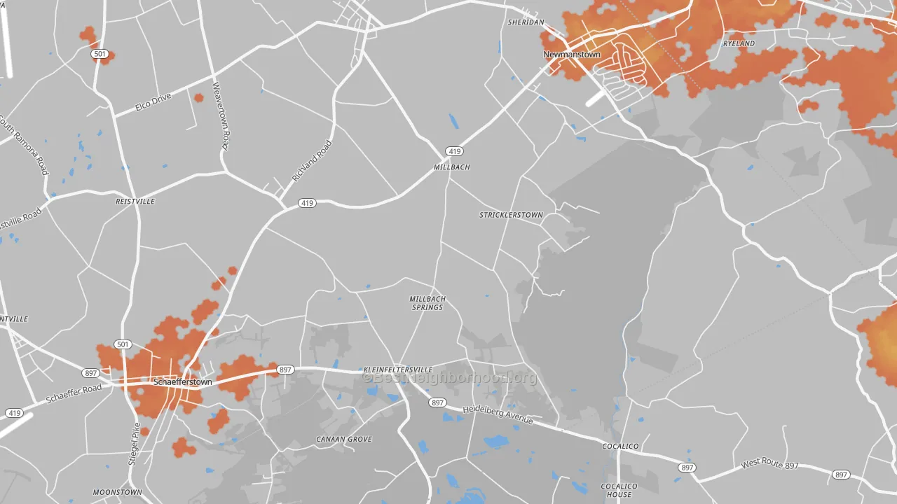 Bike Grade map of 17073, PA