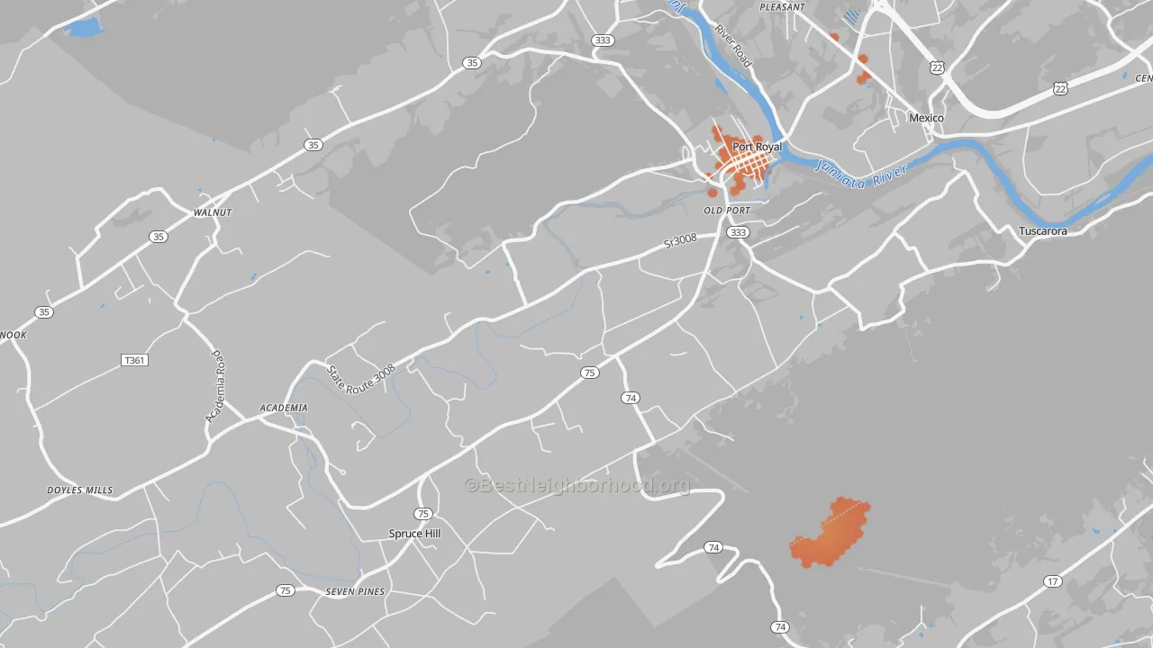 Bike Grade map of 17082, PA