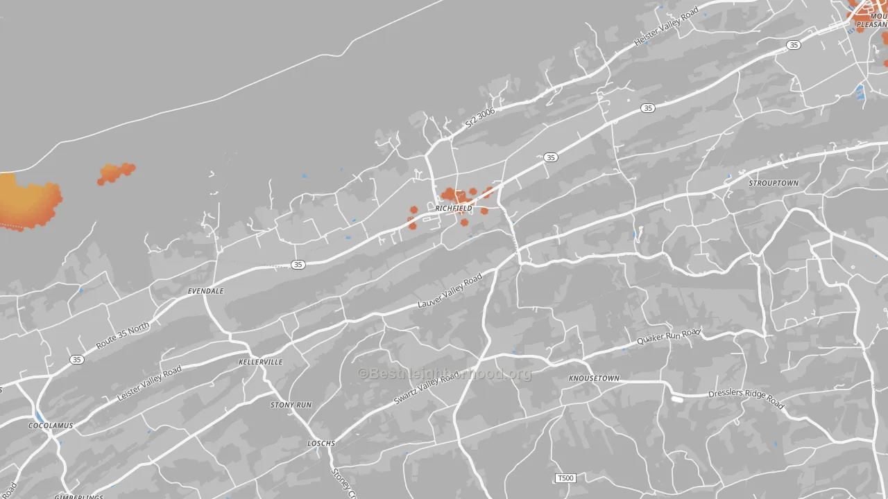 Bike Grade map of 17086, PA