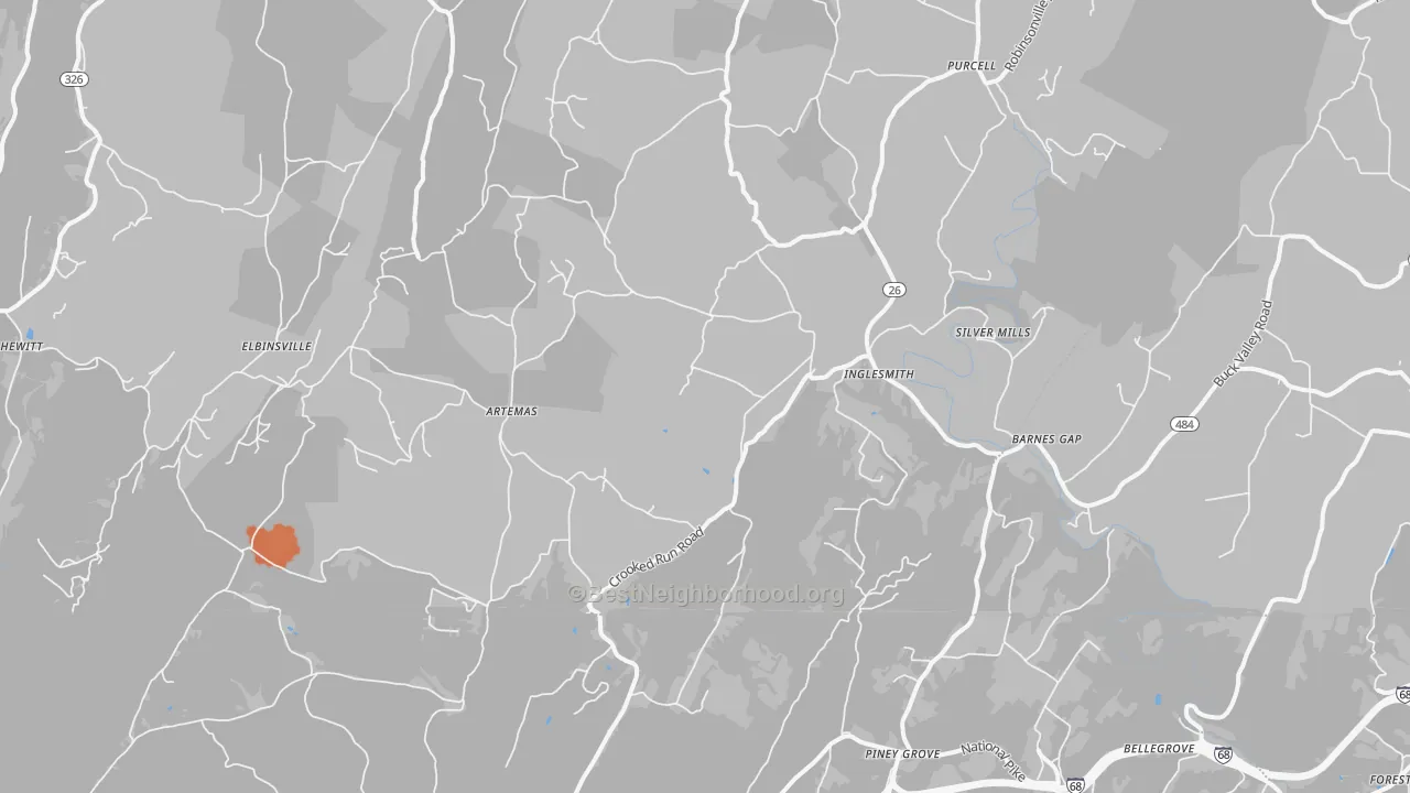 Bike Grade map of 17211, PA