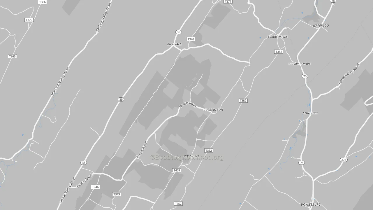 Bike Grade map of 17213, PA