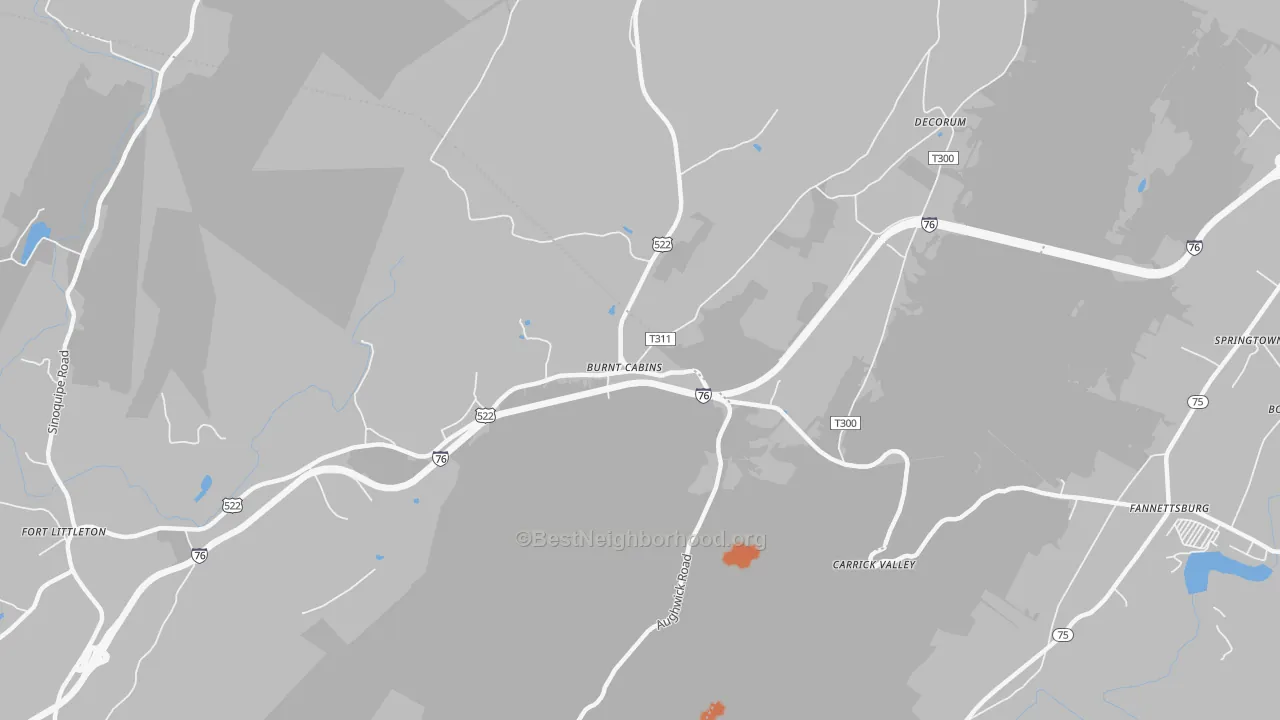 Bike Grade map of 17215, PA