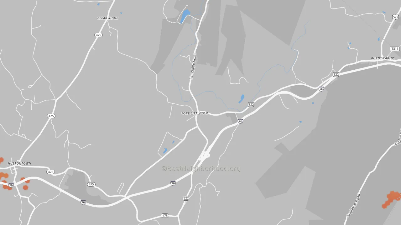 Bike Grade map of 17223, PA