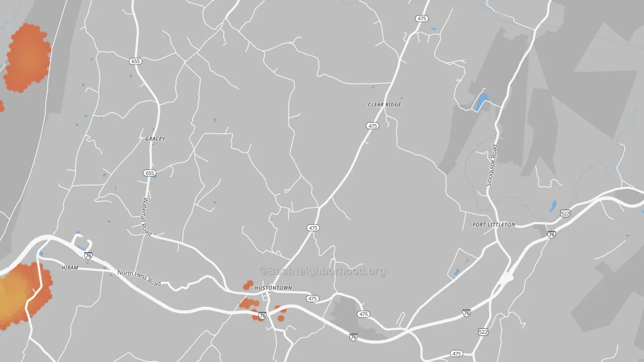 Bike Grade map of 17229, PA
