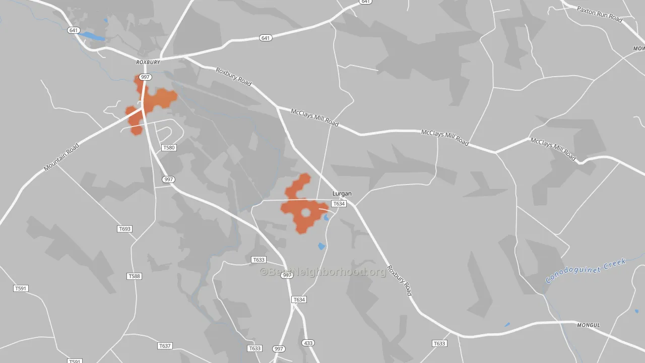 Bike Grade map of 17232, PA