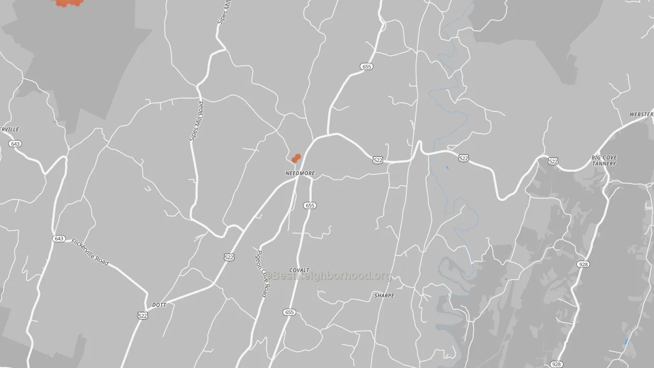 Bike Grade map of 17238, PA