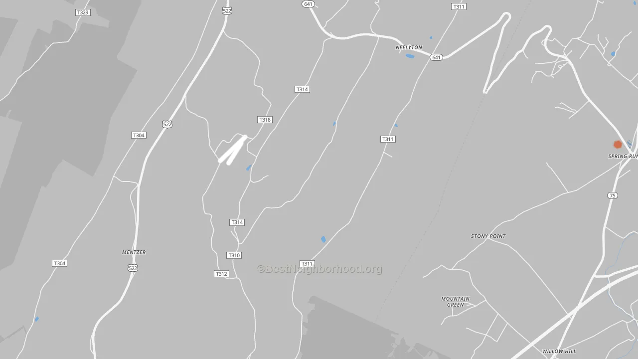 Bike Grade map of 17239, PA