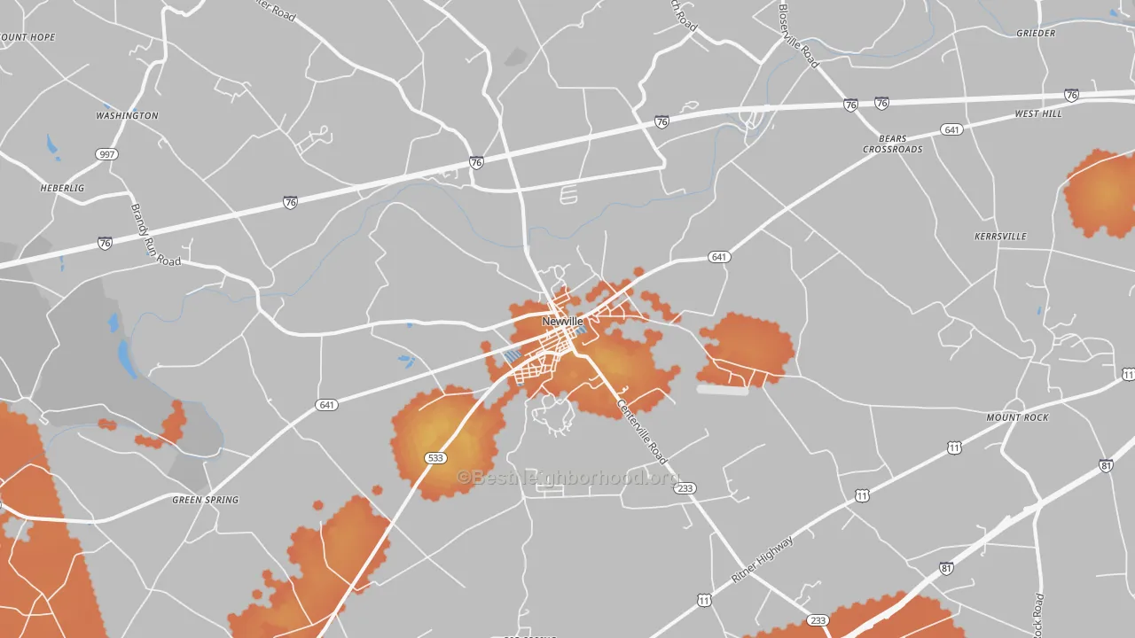 Bike Grade map of 17241, PA