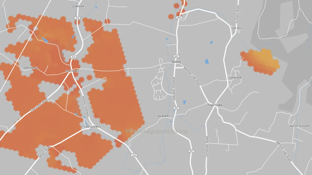 Bike Grade map of 17247, PA