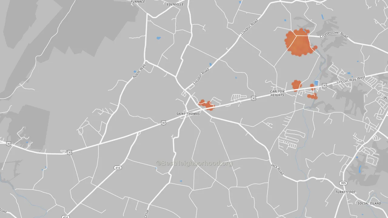 Bike Grade map of 17252, PA