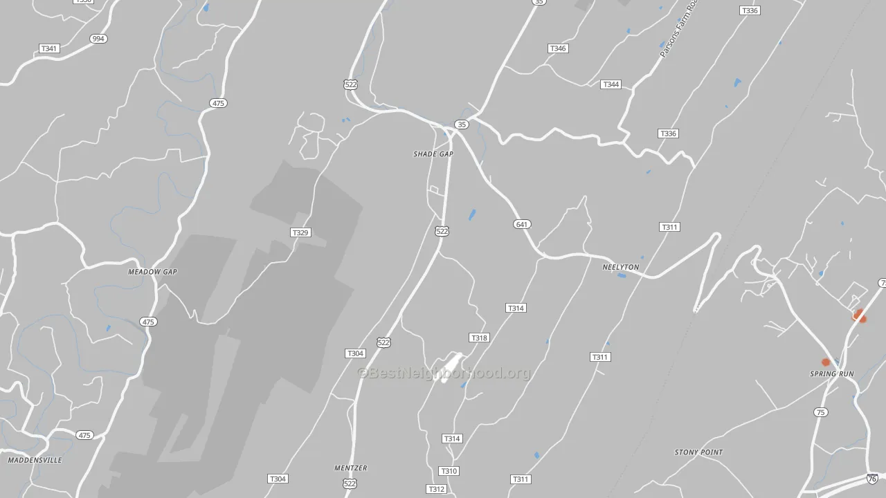 Bike Grade map of 17255, PA