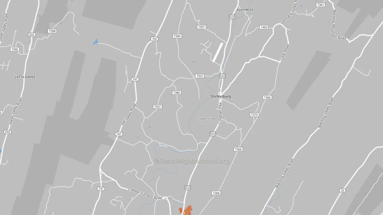 Bike Grade map of 17260, PA