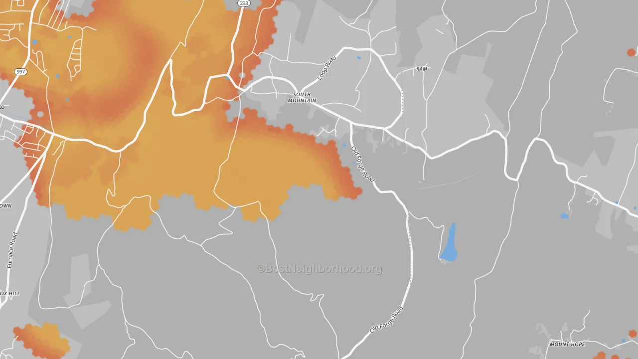 Bike Grade map of 17261, PA
