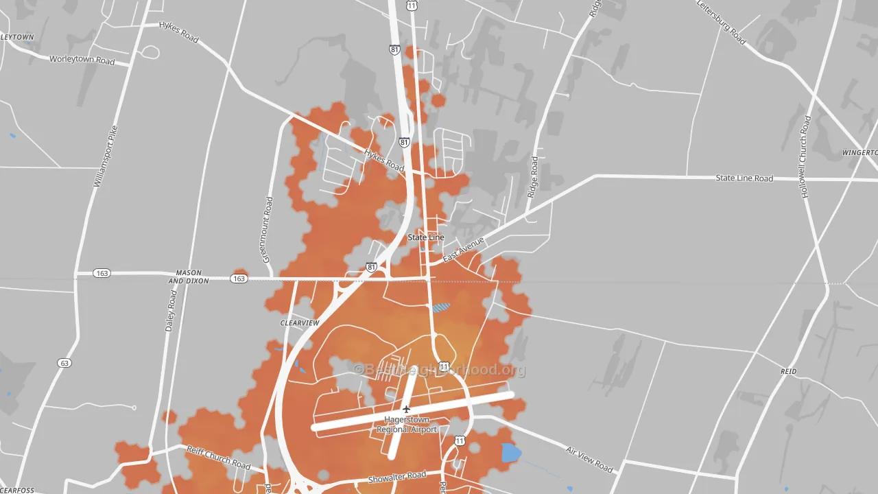 Bike Grade map of 17263, PA