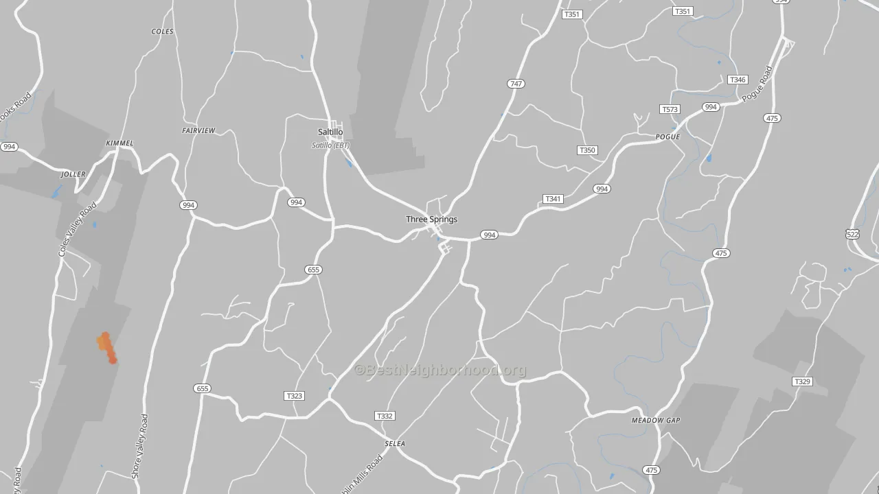 Bike Grade map of 17264, PA