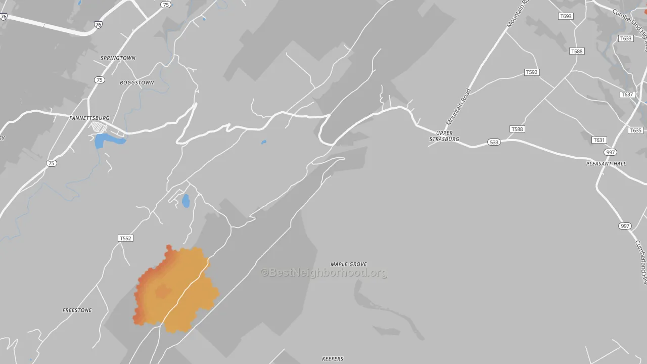 Bike Grade map of 17265, PA