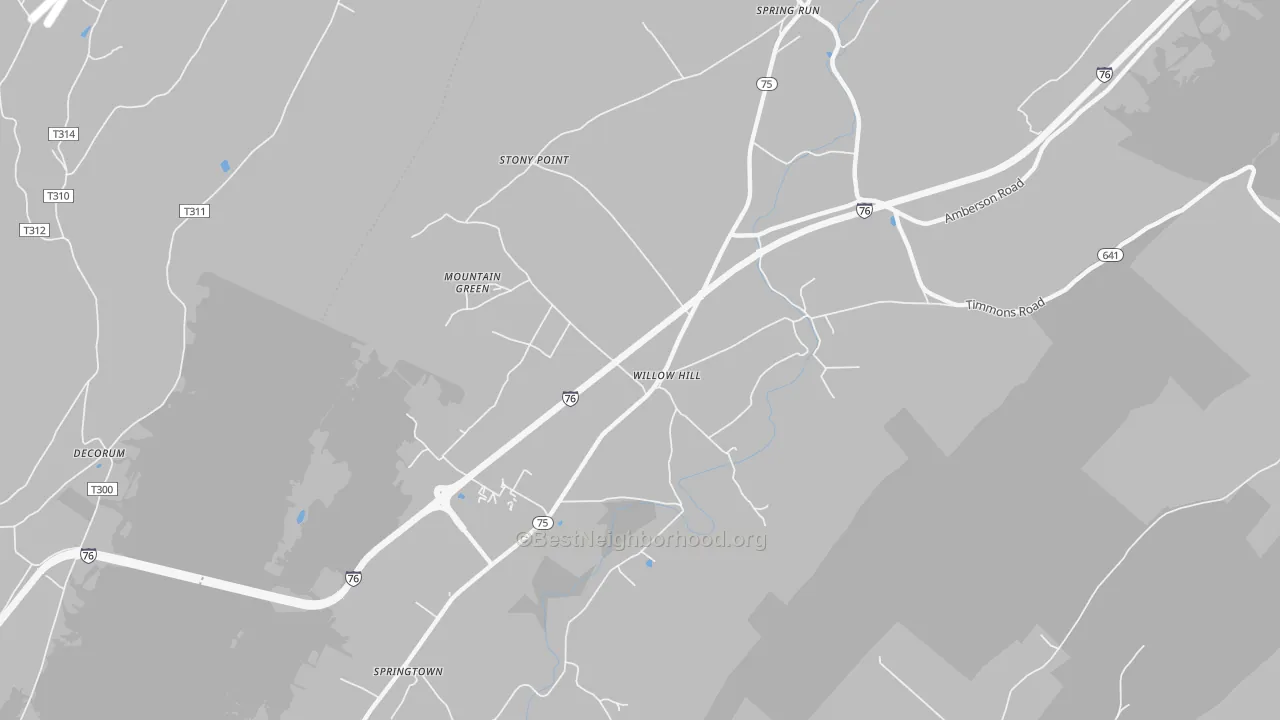 Bike Grade map of 17271, PA