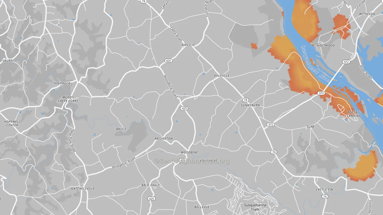 Bike Grade map of 17302, PA