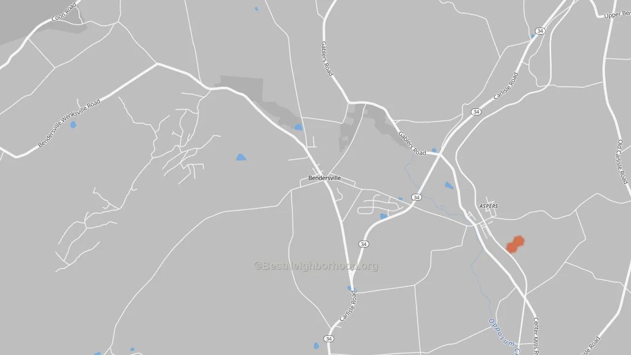 Bike Grade map of 17306, PA