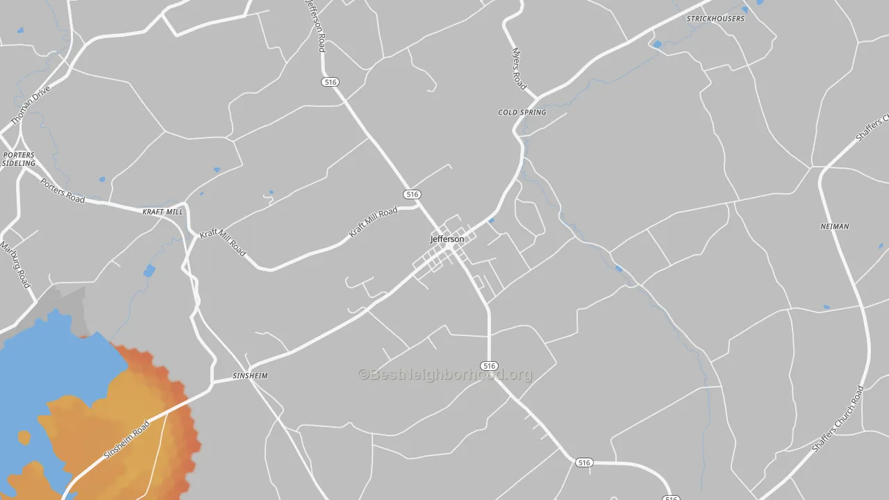 Bike Grade map of 17311, PA