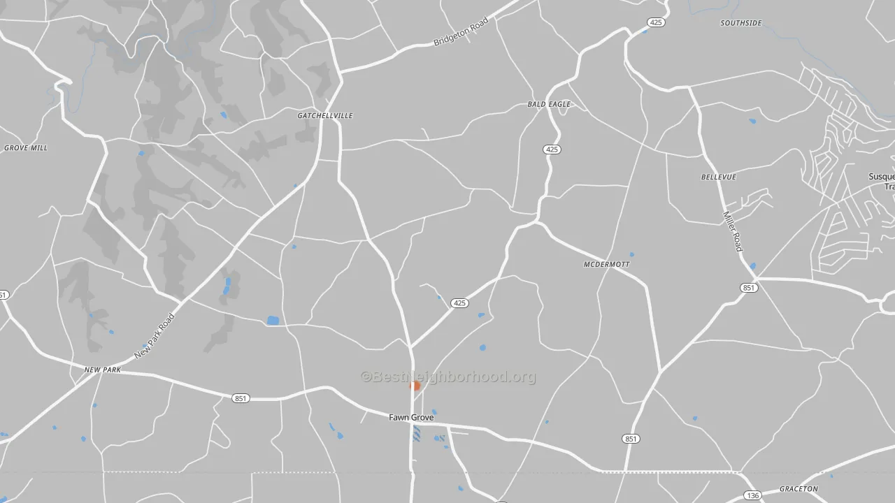 Bike Grade map of 17321, PA